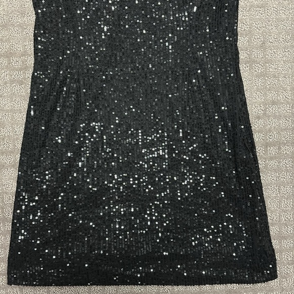 Chaser Tulip Licorice Black Sequin Mini Dress Size Small - Picture 7 of 9
